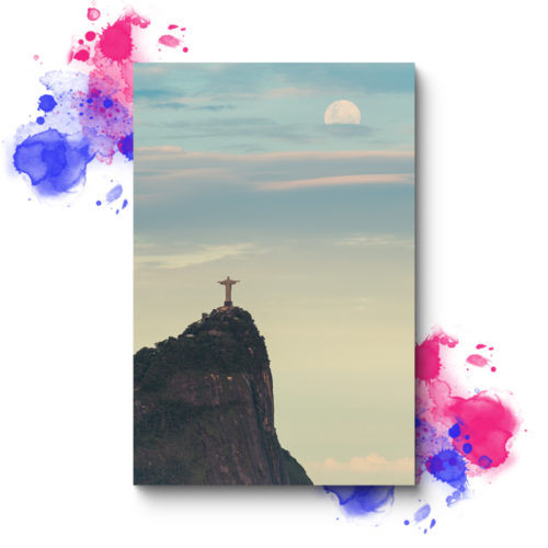 Quadro lua cheia, Cristo redentor, quadro Cristo Redentor, quadro Rio de Janeiro, seu quadro, fine art, quadro fine art, quadro de decoração, quadro para sala, quadro para casa, quadro para o quarto