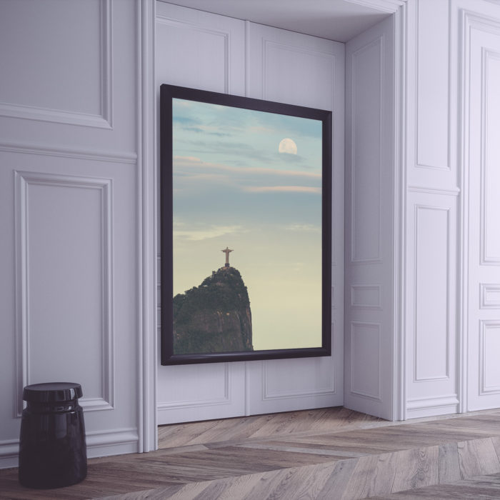 Quadro lua cheia, Cristo redentor, quadro Cristo Redentor, quadro Rio de Janeiro, seu quadro, fine art, quadro fine art, quadro de decoração, quadro para sala, quadro para casa, quadro para o quarto